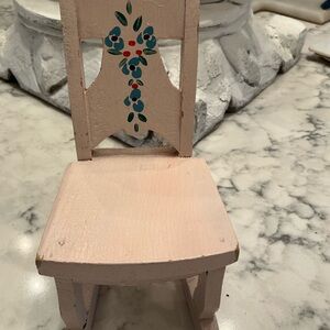 Vintage wood miniature dollhouse rocking chair